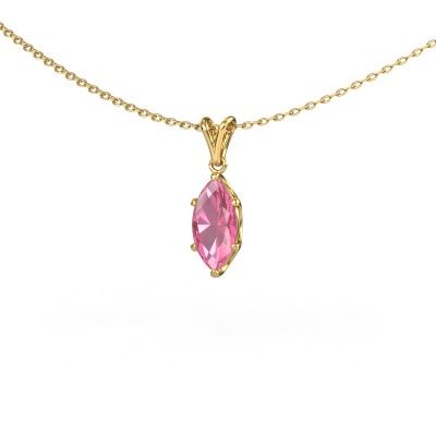 Pendant Sam MRQ 585 gold pink sapphire 10x5 mm