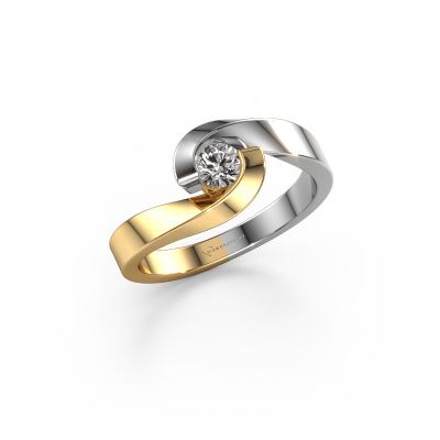 Engagement ring Sheryl 585 gold zirconia 3.7 mm