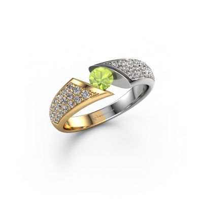 Engagement ring Hojalien 3 585 gold peridot 4.2 mm