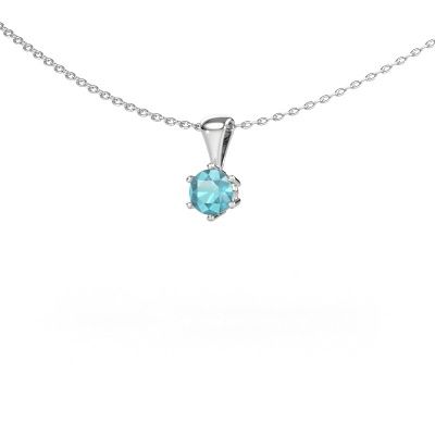 Necklace Fay 585 white gold blue topaz 4.7 mm