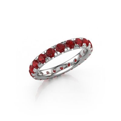 Stackable ring Jackie 3.0 585 white gold ruby 3 mm