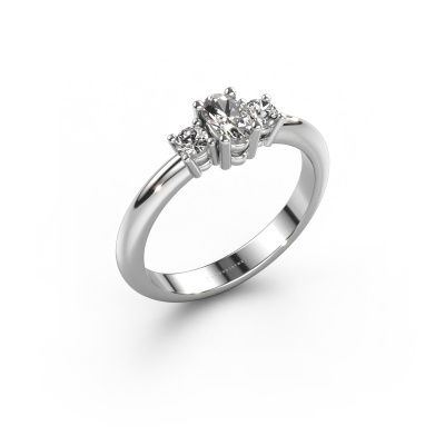 Engagement ring Karie 585 white gold zirconia 5x3 mm