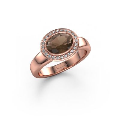 Ring Salena 585 rose gold smokey quartz 8x6 mm