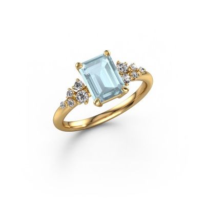 Ring Royce EME 585 gold aquamarine 8x6 mm