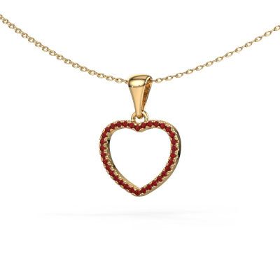 Pendant Heart 6 585 gold ruby 1 mm