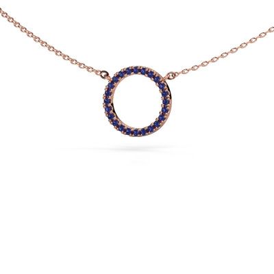 Anhänger Circle 585 Roségold Saphir 1.2 mm
