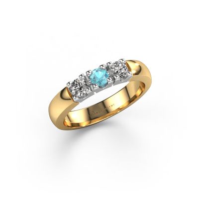 Ring Rianne 3 585 gold blue topaz 3.4 mm