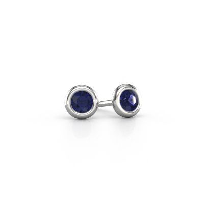 Stud earrings Lieke RND 950 platinum sapphire 4 mm