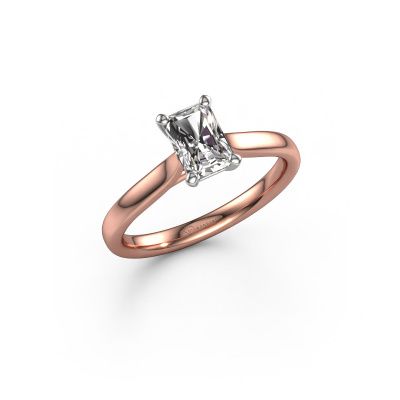 Engagement ring Mignon rad 1 585 rose gold custom diamond 6.5x4.5 mm