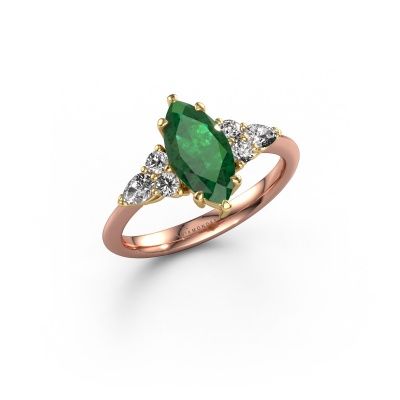 Verlobungsring Melani MRQ 585 Roségold Smaragd 11x5.5 mm