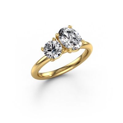 Engagement ring Toi et Moi OVL-RND 585 gold lab grown diamond 1.65 crt