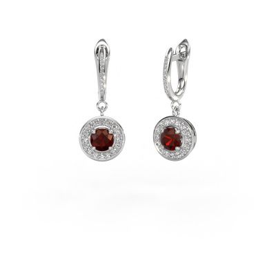 Drop earrings Ninette 2 950 platinum garnet 5 mm