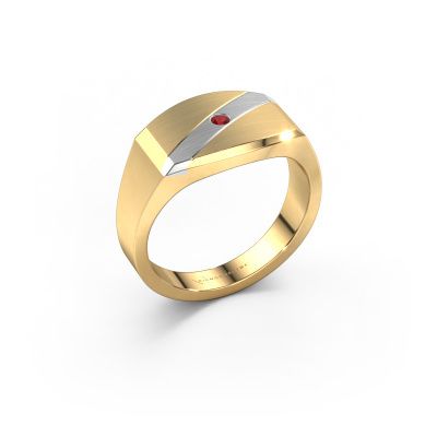 Men's ring Joe 3 585 gold ruby 2 mm