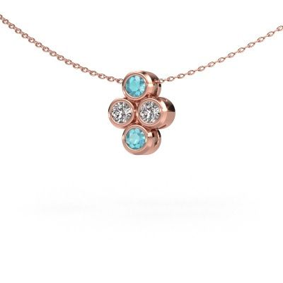 Pendant Judi 585 rose gold blue topaz 3.4 mm