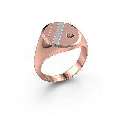Siegelring Wesley 4 585 Roségold Rauchquarz 2.5 mm