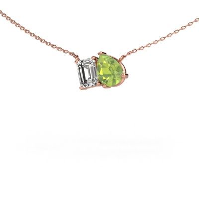 Anhänger Toi et Moi PER EME 585 Roségold Peridot 8x6 mm