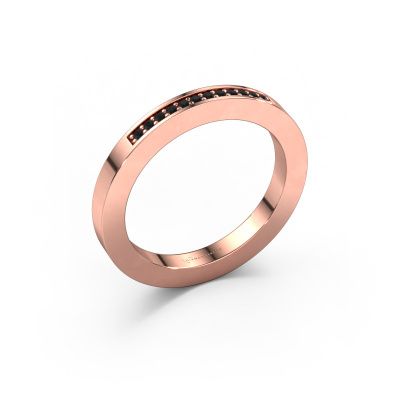 Vorsteckring Loes 1 585 Roségold Schwarz Diamant 0.096 crt