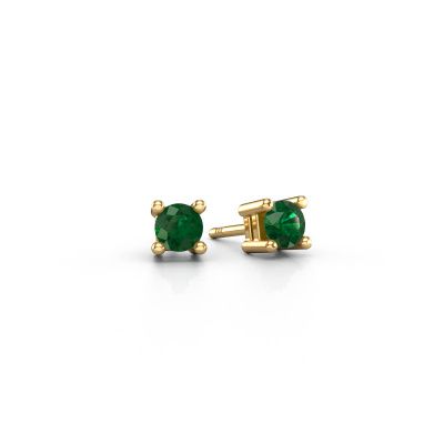 Stud earrings Eline 585 gold emerald 5 mm