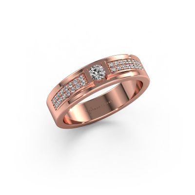 Bague Mable 585 or rose diamant synthétique 0.26 crt