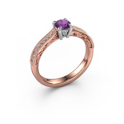 Verlobungsring Shonta RND 585 Roségold Amethyst 4.7 mm