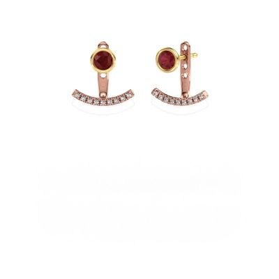 Earrings Rosetta 585 rose gold ruby 4 mm
