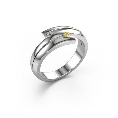 Ring Dena 585 white gold yellow sapphire 2 mm