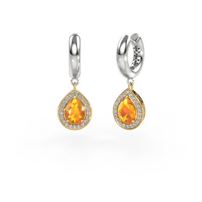 Drop earrings Barbar 1 585 gold citrin 7x5 mm