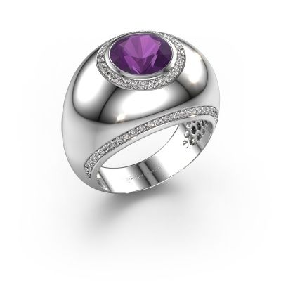 Ring Roxann 585 white gold amethyst 8 mm