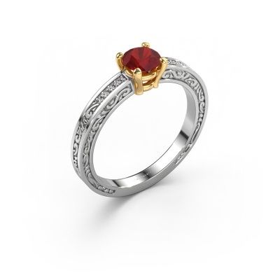 Engagement ring Claudette 2 585 white gold ruby 5 mm