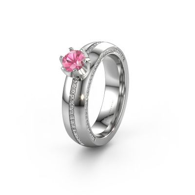 Weddings ring WH0416L25E 950 platinum pink sapphire ±0.20x0.1in