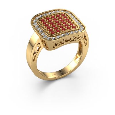 Ring Beatrice 585 goud robijn 1.3 mm