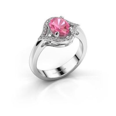 Ring Mendy 585 white gold pink sapphire 8x6 mm