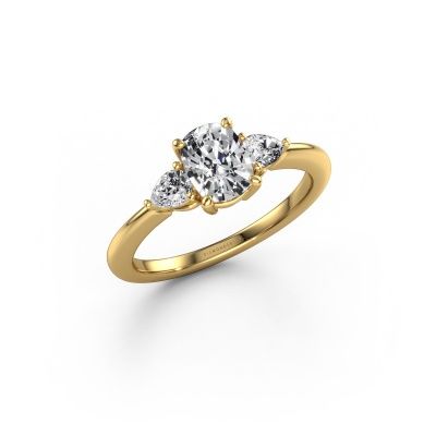 Engagement ring Chanou CSH 585 gold lab grown diamond 1.42 crt