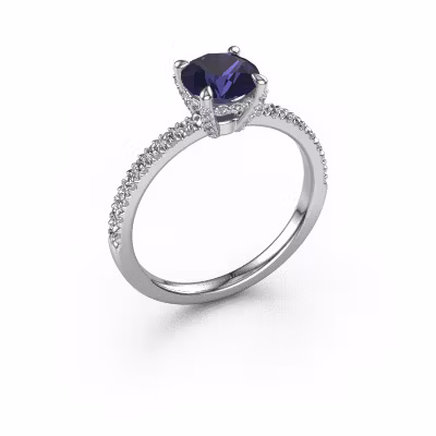 Engagement ring Saskia rnd 1 950 platinum sapphire 6.5 mm