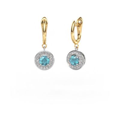 Drop earrings Ninette 1 585 white gold blue topaz 5 mm