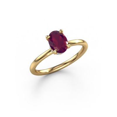 Verlobungsring Crystal OVL 3 585 Gold Rhodolit 7,5x5,5 mm