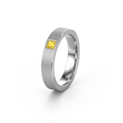 Friendship ring WH0101L14BMSQ 950 platinum yellow sapphire ±0.16x0.08 in