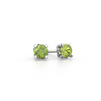 Earrings Ize 950 platinum peridot 5 mm