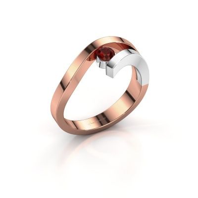 Ring Evalyn 1 585 Roségold Granat 3.7 mm