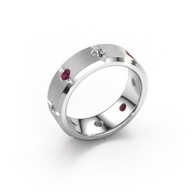 Bague pour homme Irwin 585 or blanc rhodolite 2.7 mm