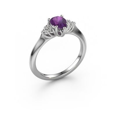 Engagement ring Felipa PER 950 platinum amethyst 7x5 mm