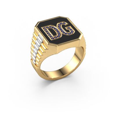 Rolex stijl ring Stephan 3 585 goud saffier 1 mm