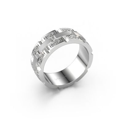 Heren ring Ricardo 4 585 witgoud zirkonia 1.2 mm