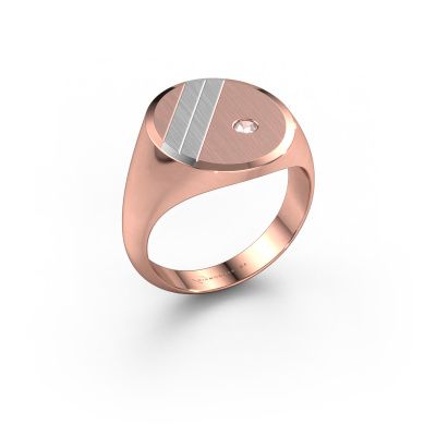 Signet ring Wesley 5 585 rose gold morganite champagne 2.5 mm