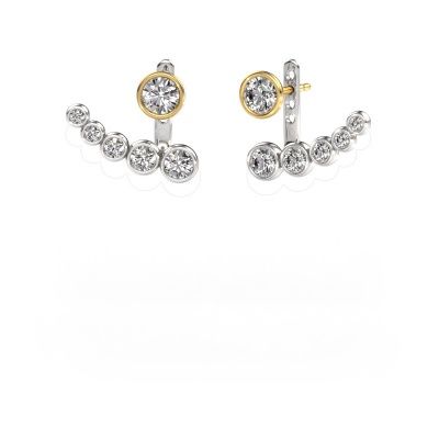 Boucles d'oreilles Wendy 585 or blanc zircone 5 mm