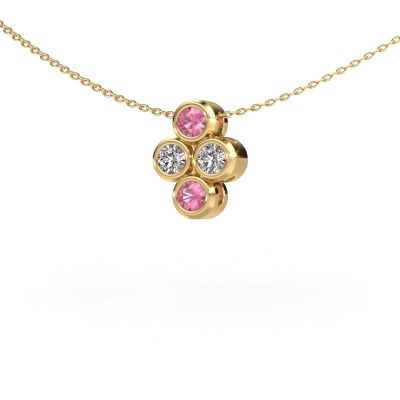 Pendant Judi 585 gold pink sapphire 3.4 mm