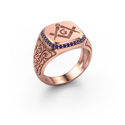 Herren ring Johan 2 585 Roségold Saphir 1.2 mm