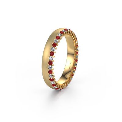 Wedding ring WH2138L24B 585 gold ruby ±4x2 mm