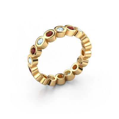 Stackable ring Edwina 2 585 gold garnet 2.5 mm