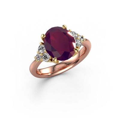 Bague de fiançailles Aleida OVL 1 585 or rose rhodolite 9x7 mm